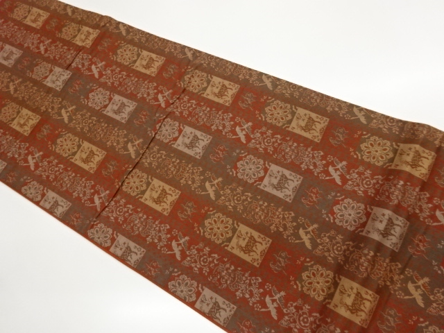 JAPANESE FUKURO OBI / WOVEN FLOWER CREST